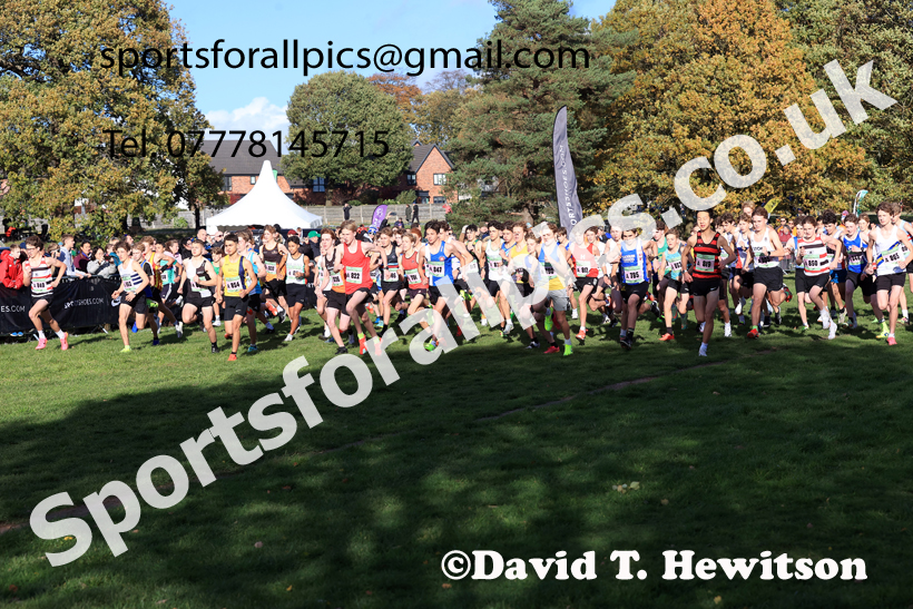 Boys Under-15s 2025 National Cross Country Relays, Berry Hill Park, Mansfield. Photo: David T. Hewitson/Sports for All Pics